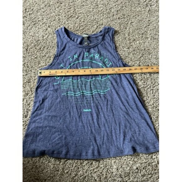 Bench Womens "lost in Paradise" Sleeveless Blue Tank Graphic Size Small Active - Picture 6 of 13